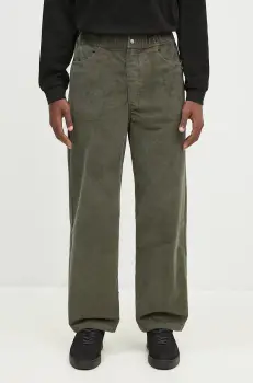Norse Projects pantaloni de catifea cord Ragnar Relaxed Solotex Corduroy Pant culoarea verde, N25.0410.8098 imagine