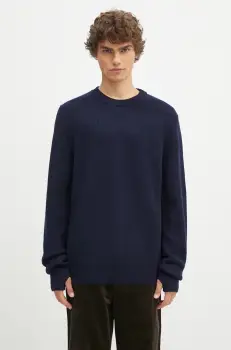 Norse Projects pulover de lana Henning Merino Crew barbati, culoarea bleumarin, N45.0561.7004 imagine