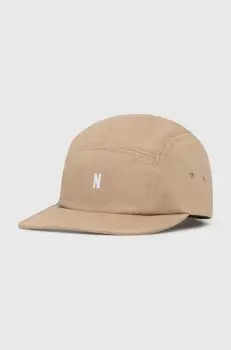 Norse Projects sapca de baseball din bumbac Twill 5 Panel Cap culoarea bej, neted, N80.0126.0966 imagine
