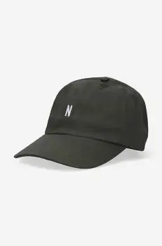 Norse Projects sapca de baseball din bumbac Twill Sports Cap culoarea verde, uni N80.0001.8109 imagine