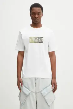 Norse Projects tricou din bumbac Holger Post Stamp Print T-Shirt barbati, culoarea alb, cu imprimeu, N01.0686.0001 imagine