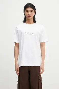 Norse Projects tricou din bumbac Johannes Organic Code Print T-shirt barbati, culoarea alb, cu imprimeu, N01.0689.0001 imagine