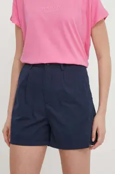 North Sails pantaloni scurti femei, culoarea albastru marin, neted, high waist, 074776 imagine