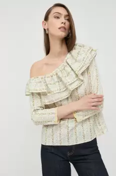 Notes du Nord bluza femei, culoarea bej, in modele florale imagine