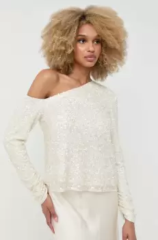 Notes du Nord bluza femei, culoarea bej, neted imagine