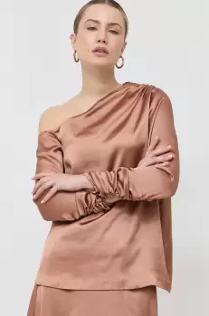 Notes du Nord bluza femei, culoarea maro, neted imagine