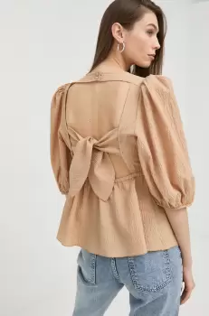 Notes du Nord bluza femei, culoarea maro, neted imagine