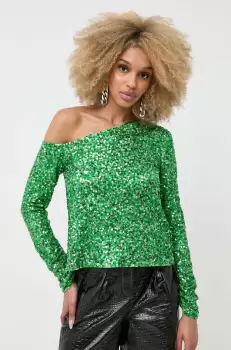 Notes du Nord bluza femei, culoarea verde, neted imagine