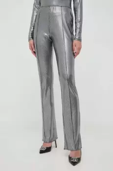 Notes du Nord pantaloni femei, culoarea argintiu, evazati, high waist imagine