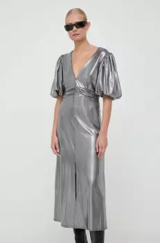 Notes du Nord rochie culoarea argintiu, midi, evazati imagine