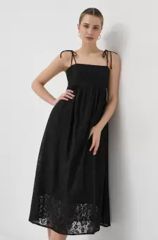 Notes du Nord rochie culoarea negru, midi, evazati imagine