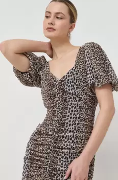 Notes du Nord rochie Fabiola culoarea maro, mini, mulata imagine