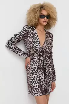 Notes du Nord rochie Hayes culoarea maro, mini, evazati imagine