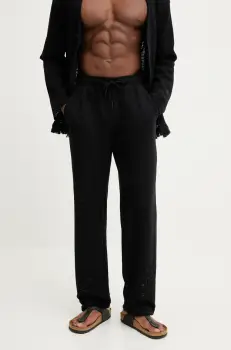 OAS pantaloni de bumbac barbati, culoarea negru, drept, 5014 imagine