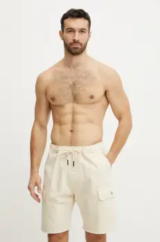 OAS pantaloni scurti din bumbac barbati, culoarea bej, 5023 imagine