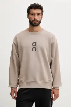 ON running bluza Club culoarea bej, uni, 1ME10340603 imagine