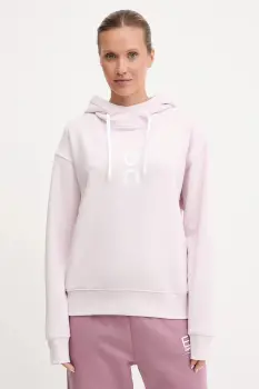 ON running bluza Club culoarea roz, cu gluga, cu imprimeu, 1WE10043368 imagine