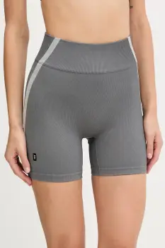 ON running pantaloni scurti de yoga Studio culoarea gri, cu imprimeu, high waist, 1WF10360962 imagine