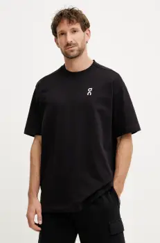 ON running tricou din bumbac Club T barbati, culoarea negru, cu imprimeu, 1ME10050553 imagine