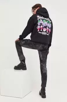 On Vacation bluza barbati, culoarea negru, cu gluga, cu imprimeu imagine