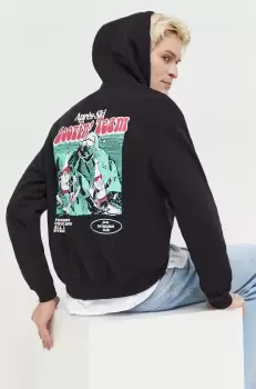 On Vacation bluza barbati, culoarea negru, cu gluga, cu imprimeu imagine