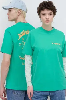 On Vacation tricou din bumbac Beach Day culoarea verde, cu imprimeu, OVC T145 imagine