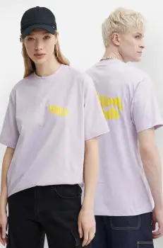 On Vacation tricou din bumbac Enjoy culoarea violet, cu imprimeu, OVC T150 imagine