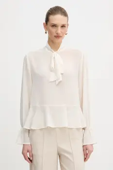 OUI bluza culoarea bej, uni, 96068 imagine