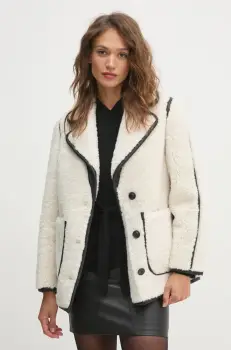 OUI geaca femei, culoarea bej, de tranzitie, 90095 imagine