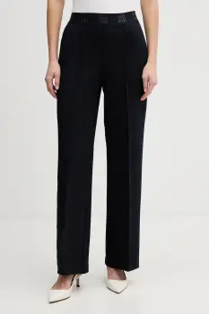 OUI pantaloni culoarea bleumarin, drept, high waist, 91737 imagine