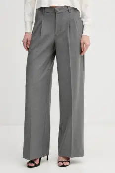 OUI pantaloni culoarea gri, lat, high waist, 95949 imagine