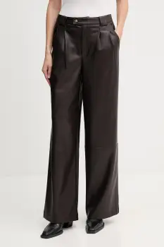 OUI pantaloni culoarea maro, lat, high waist, 85735 imagine