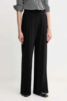 OUI pantaloni culoarea negru, lat, high waist, 93781 imagine