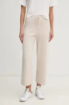 OUI pantaloni de trening culoarea bej, uni, 85753 imagine