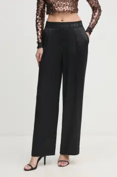 OUI pantaloni femei, culoarea negru, drept, high waist, 89779 imagine