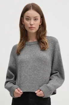 OUI pulover de lana femei, culoarea gri, 89949 imagine