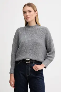 OUI pulover din amestec de lana culoarea gri, cu guler, 94268 imagine