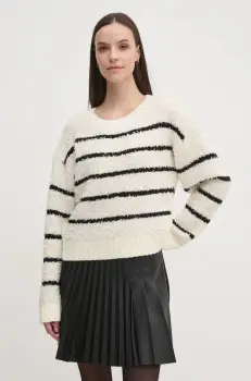 OUI pulover din amestec de lana femei, culoarea bej, calduros, 90615 imagine