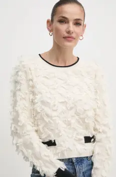 OUI pulover din amestec de lana femei, culoarea bej, light, 89939 imagine