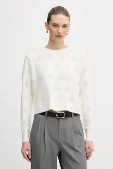 OUI pulover din amestec de matase culoarea bej, light, 96105 imagine