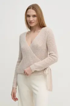 OUI pulover femei, culoarea bej, 91106 imagine