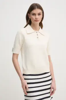 OUI pulover femei, culoarea bej, 91943 imagine