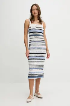 OUI rochie culoarea alb, midi, drept, 93053 imagine