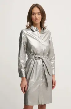 OUI rochie culoarea argintiu, mini, evazati, 90946 imagine