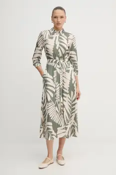 OUI rochie culoarea verde, midi, evazati, 93501 imagine