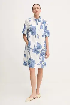 OUI rochie din bumbac culoarea alb, mini, dreapta, 92869 imagine