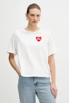 OUI tricou din bumbac culoarea alb, 96046 imagine