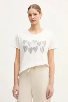 OUI tricou din bumbac culoarea alb, 96050 imagine