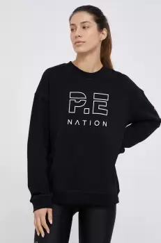 P.E Nation Hanorac de bumbac femei, culoarea negru, material neted imagine
