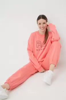 P.E Nation hanorac de bumbac femei, culoarea roz, cu imprimeu imagine
